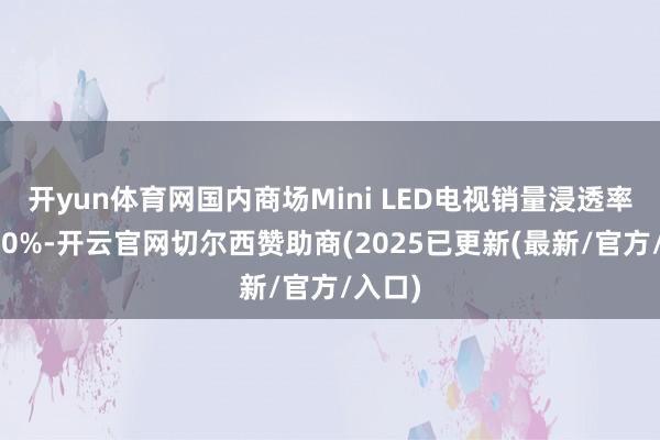 开yun体育网国内商场Mini LED电视销量浸透率遏制10%-开云官网切尔西赞助商(2025已更新(最新/官方/入口)