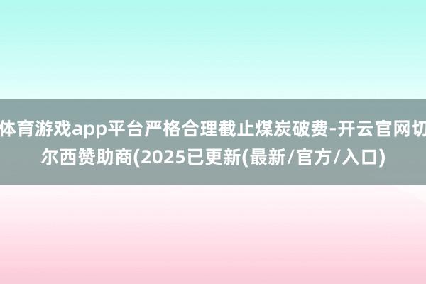 体育游戏app平台严格合理截止煤炭破费-开云官网切尔西赞助商(2025已更新(最新/官方/入口)