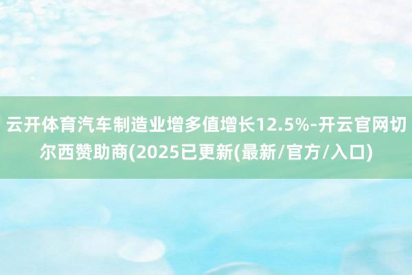 云开体育汽车制造业增多值增长12.5%-开云官网切尔西赞助商(2025已更新(最新/官方/入口)